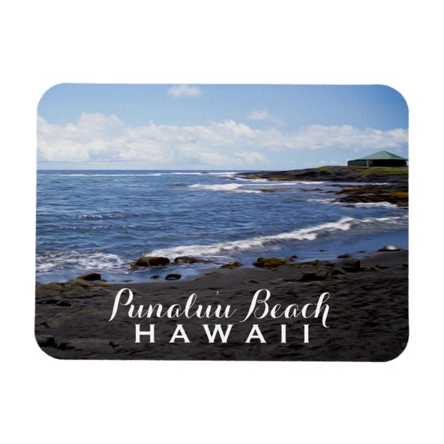 Hawaii • Punalu'u Black Sand Beaches Magnet (Horizontal)