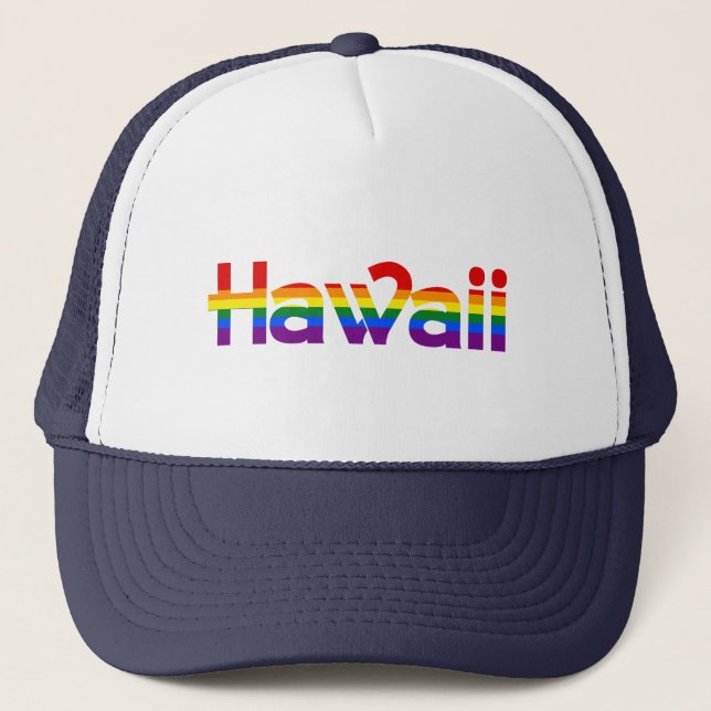 Hawaii Rainbow text Hat (Front)