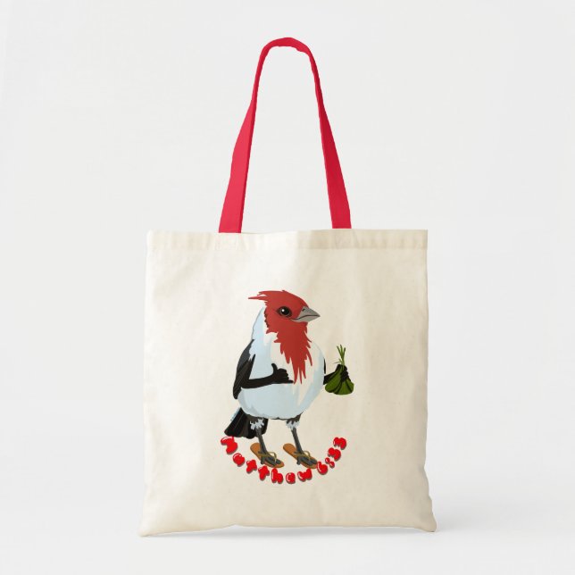 HAWAII RED CRESTED CARDINAL—Bible verse Tote Bag (Front)