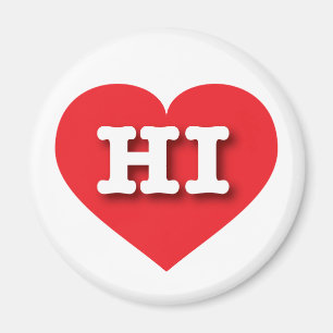 Hawaii Red Heart - I love HI Magnet