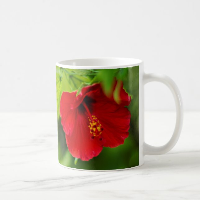 Hawaii Red Hibiscus Flower Coffee Mug (Right)