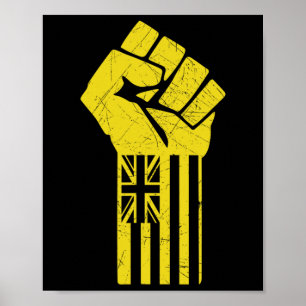 Hawaii Resist Fist Up Defend Kanaka Maoli Kea  Poster