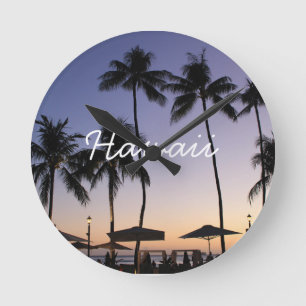 Hawaii resort sunset round clock