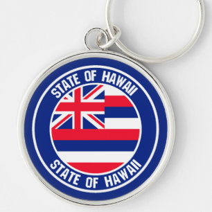 Hawaii Round Emblem Key Ring