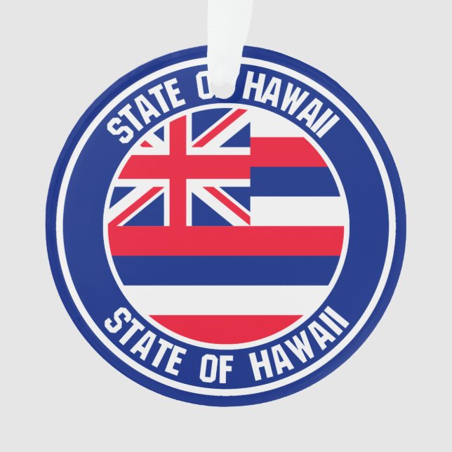 Hawaii Round Emblem Ornament (Front)