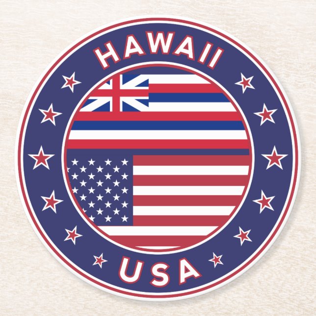 Hawaii Round Paper Coaster (Front)