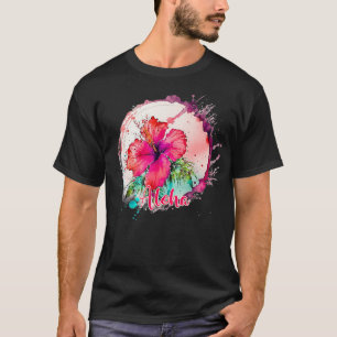 Hawaii s For Women Aloha Flowers Hawaiian Beach Su T-Shirt
