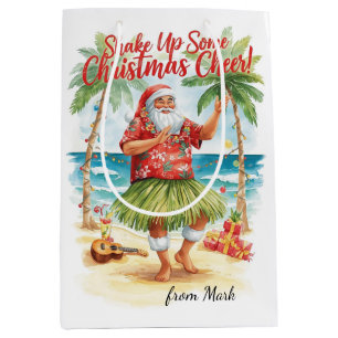 Hawaii Santa Claus Christmas in Hawaii Medium Gift Bag
