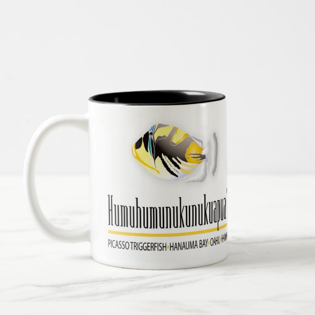 Hawaii Sate Fish - Humuhumunukunukuapua'a Two-Tone Coffee Mug (Left)