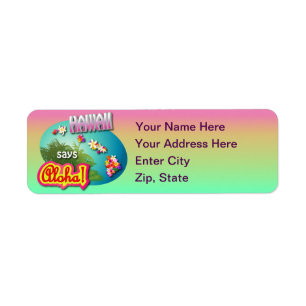 Hawaii Says Aloha! Return Address Label
