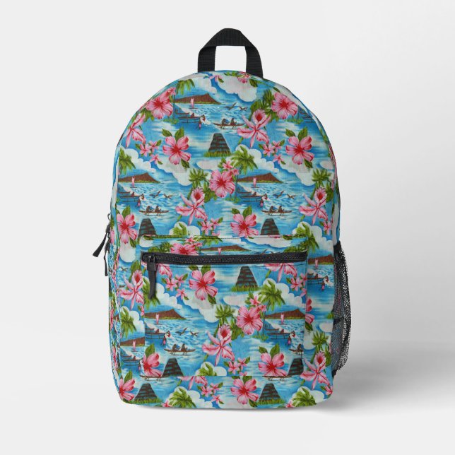 Hawaii Scenes 🌺  Printed Backpack (Front)