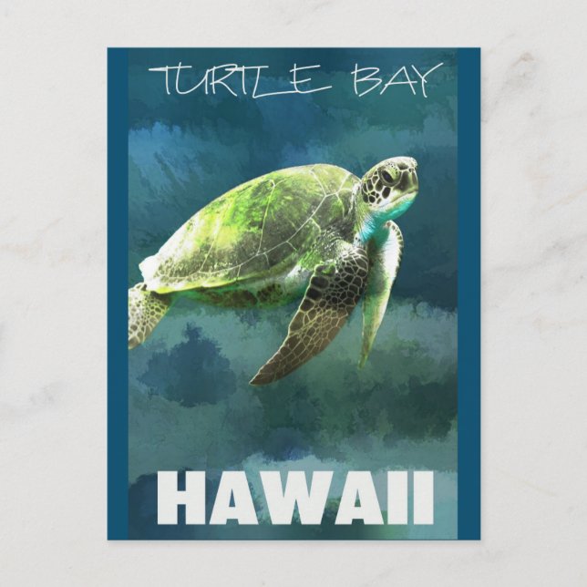 Hawaii Sea Turtle Artistic Postcard (Front)