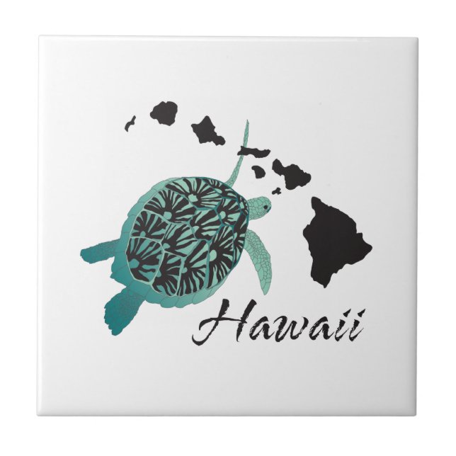 Hawaii Sea Turtle Ceramic Tile (Front)