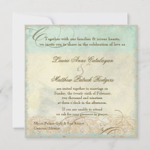 Hawaii Sea Turtle Modern Coastal Ocean Beach Invitation