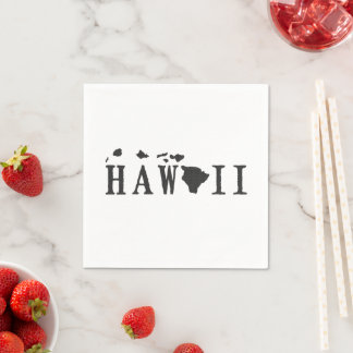 Hawaii Shaped Letter Hawaiian Word Art Paper Party Napkin