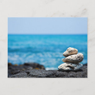 Hawaii Shoreline - White Coral, Black Lava Rocks Postcard