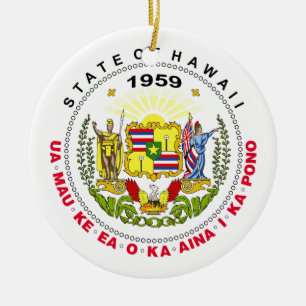 Hawaii sign ceramic ornament