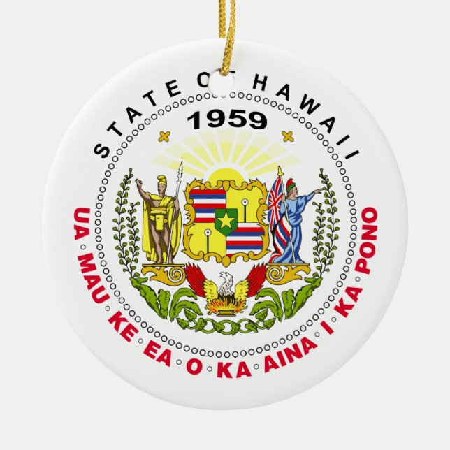 Hawaii sign ceramic ornament (Front)
