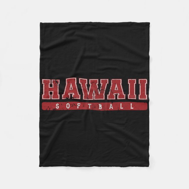 Hawaii Softll Red Vintage Text  Fleece Blanket (Front)