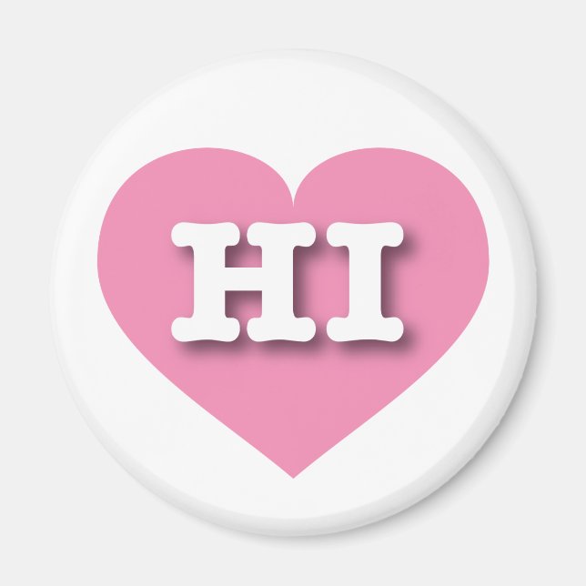 Hawaii Solid Pink Heart - Big Love Magnet (Front)