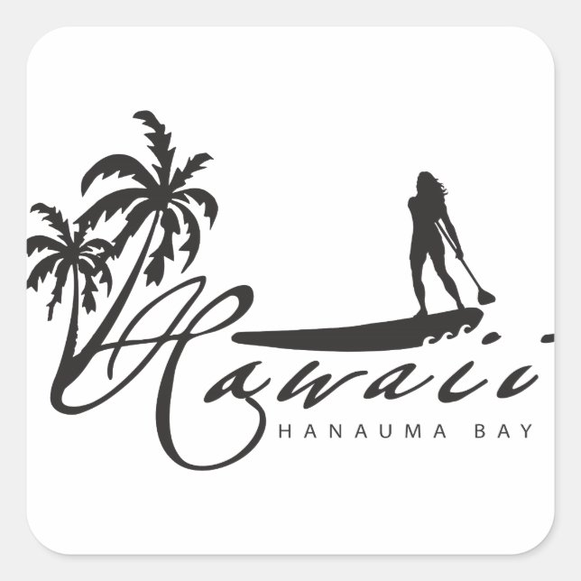 Hawaii Stand Up Paddle Square Sticker (Front)
