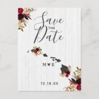 Hawaii State Destination Rustic Save the Date