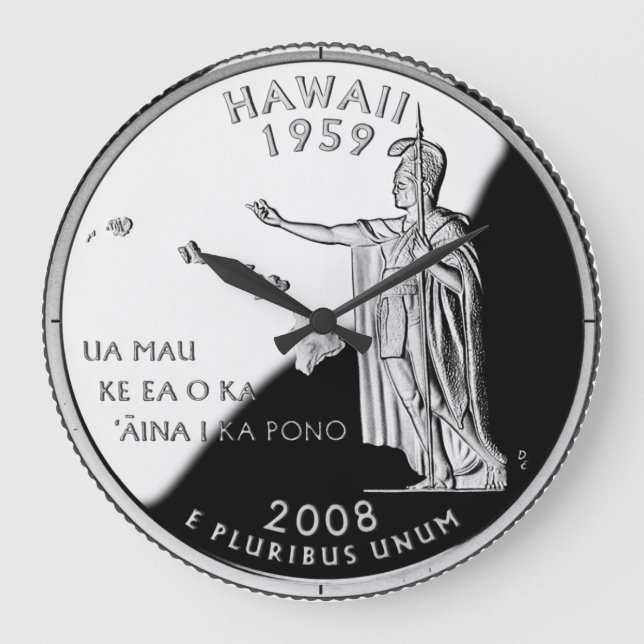 Hawaii State Faux Quarter Clock (Front)