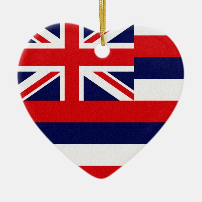 Hawaii State Flag Ceramic Tree Decoration (Front)
