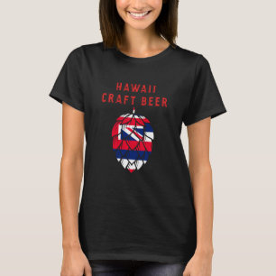 Hawaii State Flag Craft Beer Beer  Red Design T-Shirt