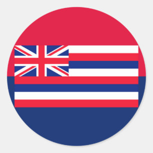 Hawaii State Flag Design Classic Round Sticker