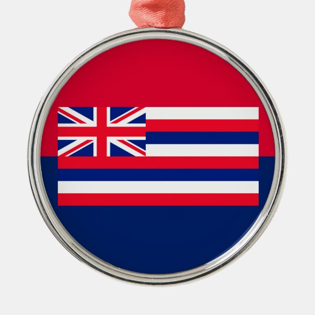 Hawaii State Flag Design Decor Metal Ornament (Front)