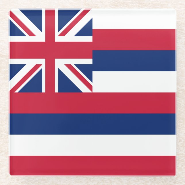 Hawaii State Flag Glass Coaster (Front)