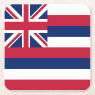 Hawaii State Flag Square Paper Coaster