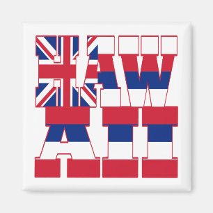 Hawaii state flag text magnet