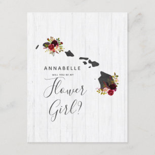 Hawaii State Floral Will You Be My Flower Girl Invitation