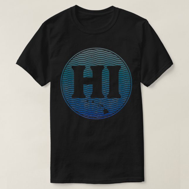 Hawaii State Hawaiian Islands HI  Beach Surfer Oce T-Shirt (Design Front)