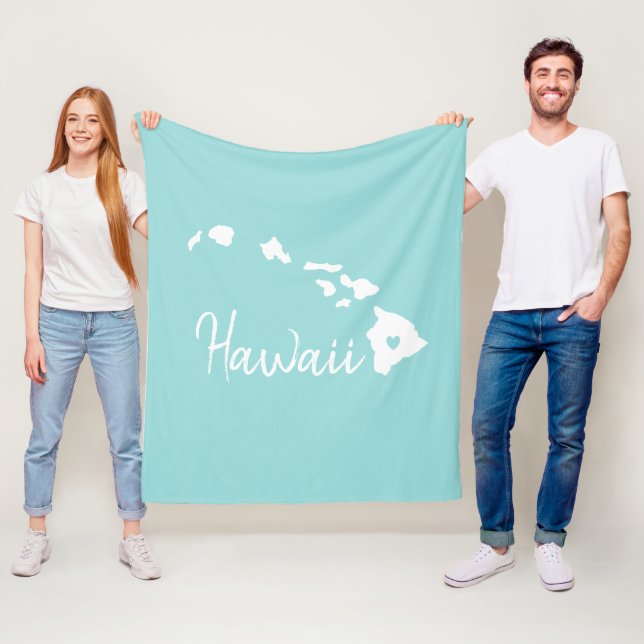 Hawaii state map love home     fleece blanket (In Situ)