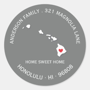HAWAII  State   New Home Address Label Sticker