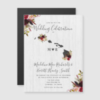 Hawaii State Rustic Magnetic Wedding Invitation