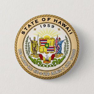 Hawaii state seal america republic symbol flag 6 cm round badge