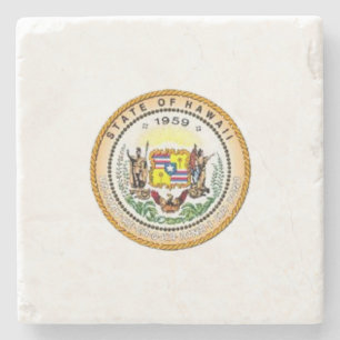 Hawaii State Seal Stone Coaster