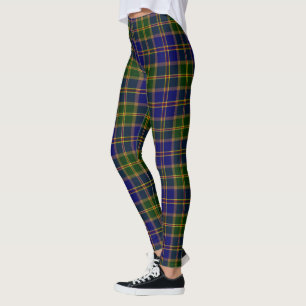 Hawaii State Tartan Blue Green Leggings