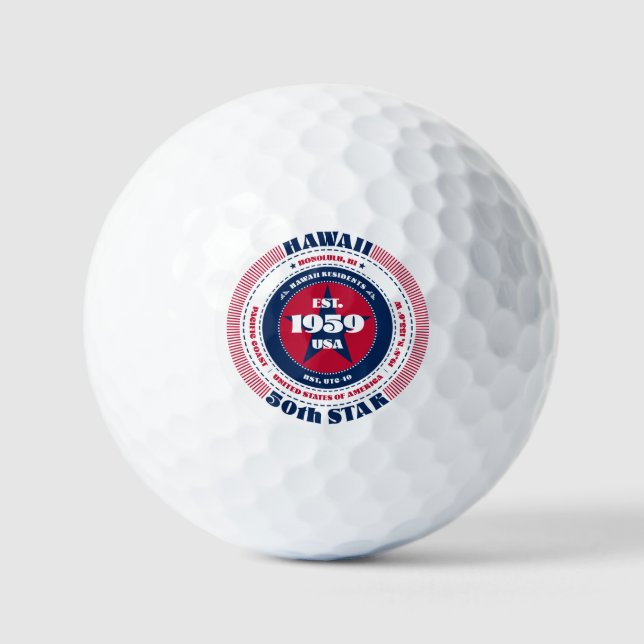 Hawaii Statehood Patriotic Gift Golf Balls (Front)
