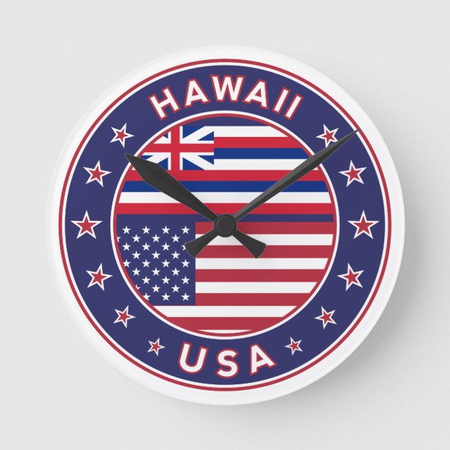 Hawaii sticker, Hawaii, USA Round Clock (Front)