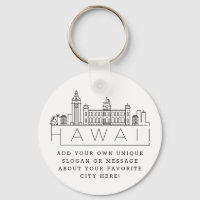 Hawaii Stylised Skyline | Custom Slogan