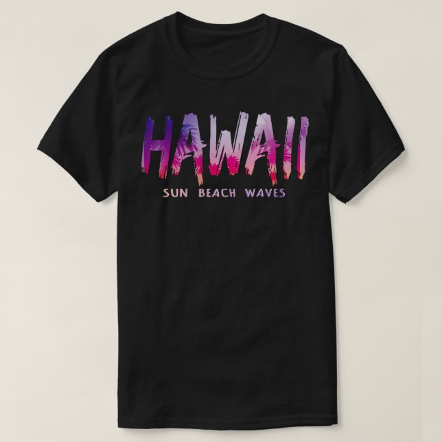 Hawaii Sun Beach Waves  T-Shirt (Design Front)