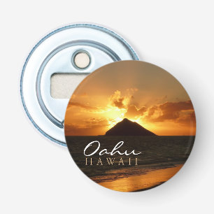 Hawaii sunrise at the beach, Oahu Bottle Opener