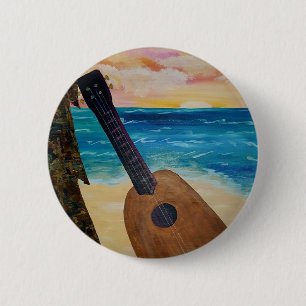 hawaii sunset 6 cm round badge