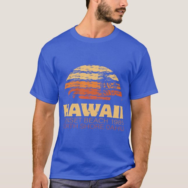 Hawaii Sunset Beach 1985 T-Shirt (Front)