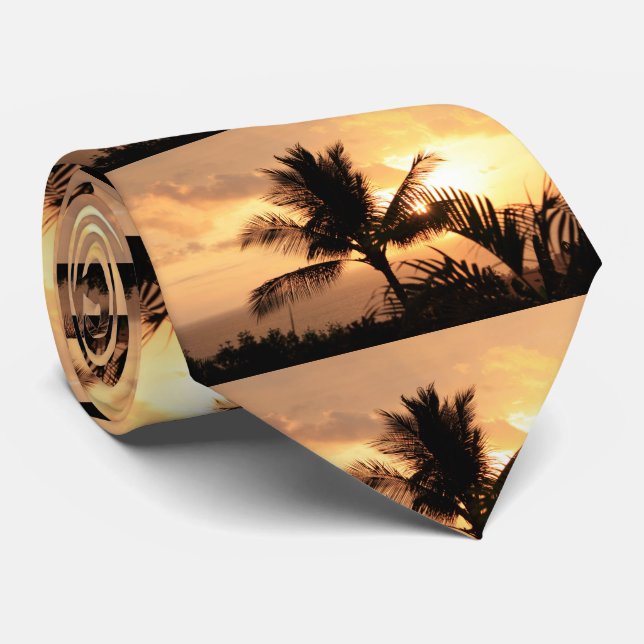 Hawaii Sunset Men's Necktie (Rolled)